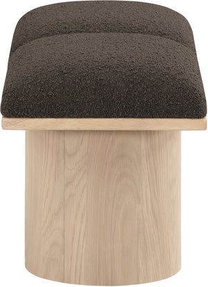 Pavilion Brown Boucle Fabric Bench 465Brown-2B Meridian Furniture