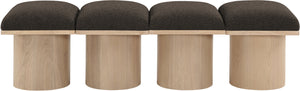 Pavilion Brown Boucle Fabric Bench 465Brown-4B Meridian Furniture