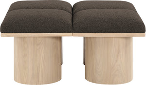 Pavilion Brown Boucle Fabric Bench 465Brown-4C Meridian Furniture