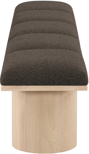 Pavilion Brown Boucle Fabric Bench 465Brown-5B Meridian Furniture