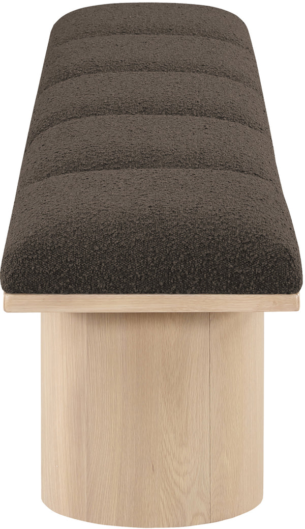 Pavilion Brown Boucle Fabric Bench 465Brown-5B Meridian Furniture