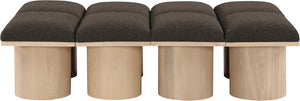 Pavilion Brown Boucle Fabric Bench 465Brown-8D Meridian Furniture