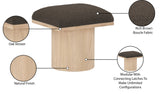 Pavilion Brown Boucle Fabric Bench/Stool 465Brown-C Meridian Furniture