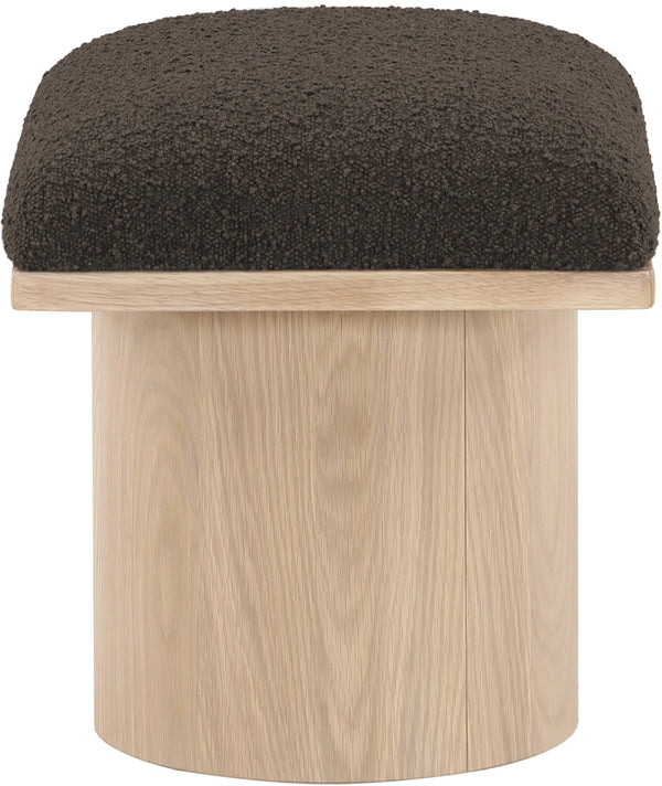 Pavilion Brown Boucle Fabric Bench/Stool 465Brown-C Meridian Furniture