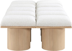 Pavilion Cream Boucle Fabric Bench 465Cream-10C Meridian Furniture