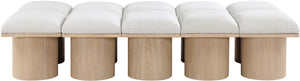 Pavilion Cream Boucle Fabric Bench 465Cream-10D Meridian Furniture