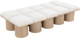 Pavilion Cream Boucle Fabric Bench 465Cream-10D Meridian Furniture