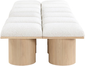 Pavilion Cream Boucle Fabric Bench 465Cream-12C Meridian Furniture