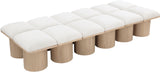 Pavilion Cream Boucle Fabric Bench 465Cream-12D Meridian Furniture