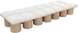 Pavilion Cream Boucle Fabric Bench 465Cream-14D Meridian Furniture