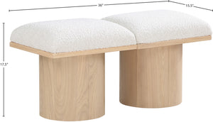 Pavilion Cream Boucle Fabric Bench 465Cream-2A Meridian Furniture