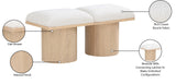 Pavilion Cream Boucle Fabric Bench 465Cream-2A Meridian Furniture