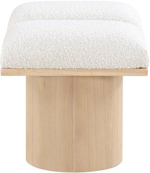 Pavilion Cream Boucle Fabric Bench 465Cream-2A Meridian Furniture
