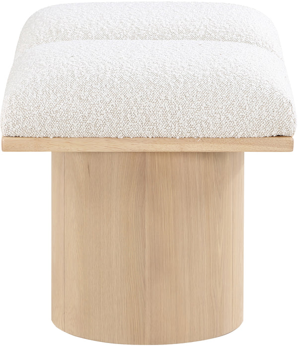 Pavilion Cream Boucle Fabric Bench 465Cream-2A Meridian Furniture