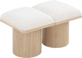 Pavilion Cream Boucle Fabric Bench 465Cream-2A Meridian Furniture