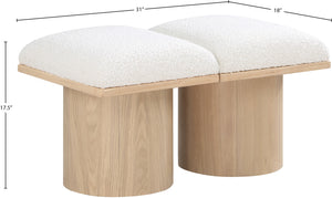 Pavilion Cream Boucle Fabric Bench 465Cream-2B Meridian Furniture