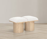 Pavilion Cream Boucle Fabric Bench 465Cream-2B Meridian Furniture