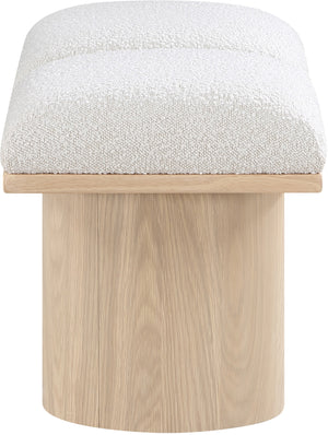 Pavilion Cream Boucle Fabric Bench 465Cream-2B Meridian Furniture