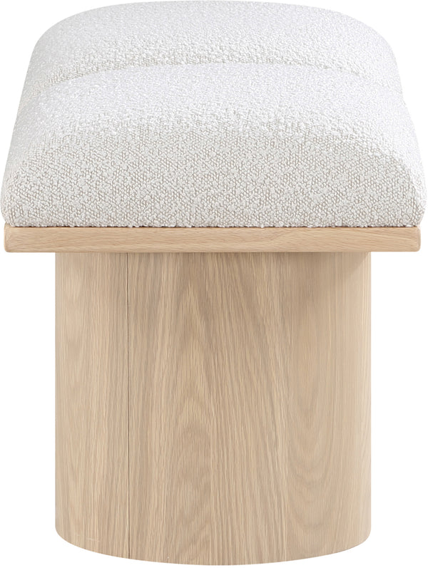 Pavilion Cream Boucle Fabric Bench 465Cream-2B Meridian Furniture