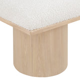Pavilion Cream Boucle Fabric Bench 465Cream-2B Meridian Furniture