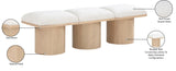 Pavilion Cream Boucle Fabric Bench 465Cream-3A Meridian Furniture