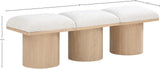 Pavilion Cream Boucle Fabric Bench 465Cream-3A Meridian Furniture