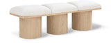 Pavilion Cream Boucle Fabric Bench 465Cream-3A Meridian Furniture