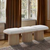 Pavilion Cream Boucle Fabric Bench 465Cream-3A Meridian Furniture