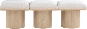 Pavilion Cream Boucle Fabric Bench 465Cream-3A Meridian Furniture