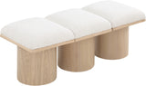 Pavilion Cream Boucle Fabric Bench 465Cream-3A Meridian Furniture