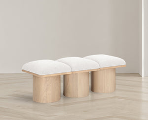 Pavilion Cream Boucle Fabric Bench 465Cream-3B Meridian Furniture