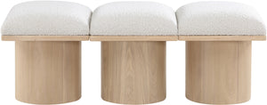Pavilion Cream Boucle Fabric Bench 465Cream-3B Meridian Furniture