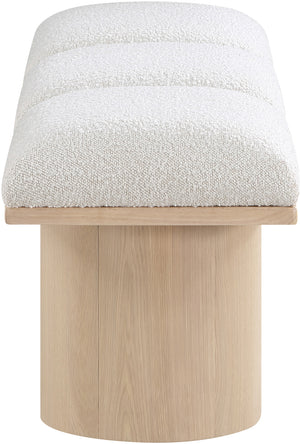 Pavilion Cream Boucle Fabric Bench 465Cream-3B Meridian Furniture
