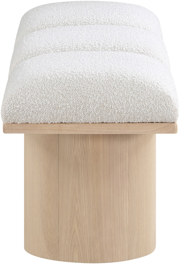 Pavilion Cream Boucle Fabric Bench 465Cream-3B Meridian Furniture