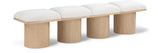 Pavilion Cream Boucle Fabric Bench 465Cream-4A Meridian Furniture