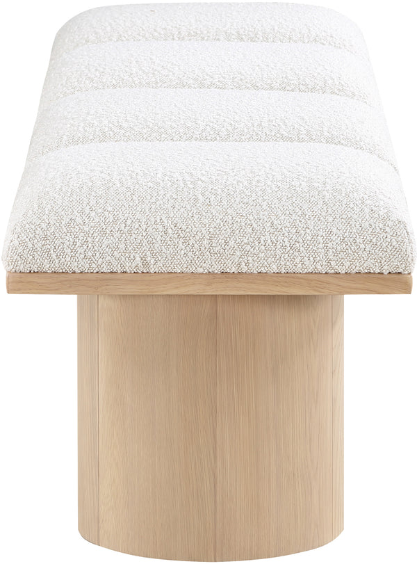 Pavilion Cream Boucle Fabric Bench 465Cream-4A Meridian Furniture