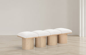 Pavilion Cream Boucle Fabric Bench 465Cream-4B Meridian Furniture