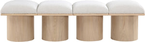 Pavilion Cream Boucle Fabric Bench 465Cream-4B Meridian Furniture