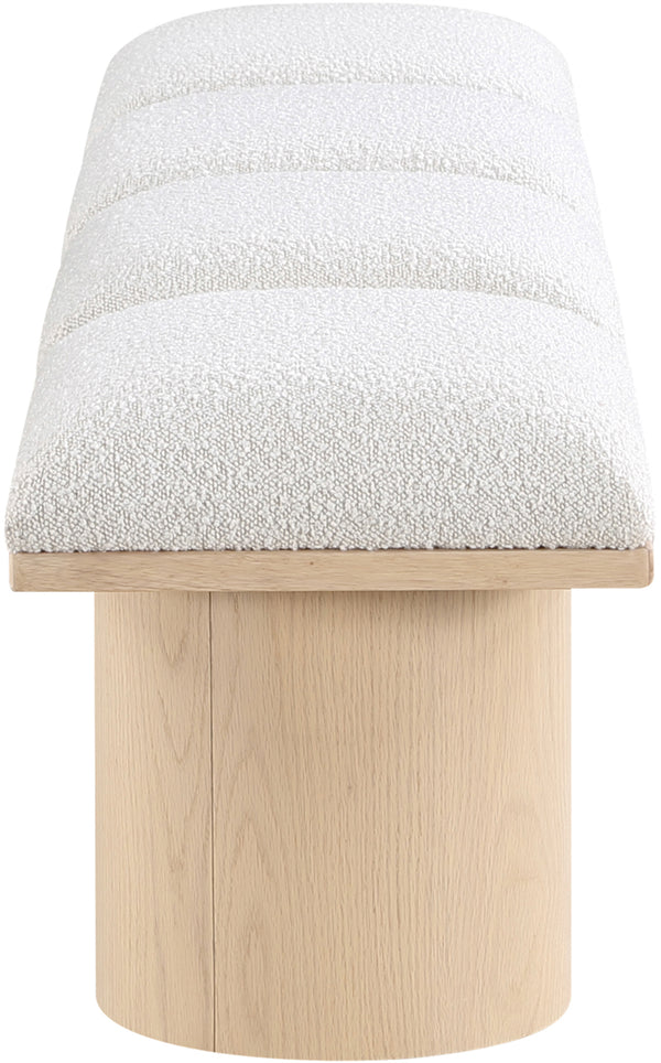 Pavilion Cream Boucle Fabric Bench 465Cream-4B Meridian Furniture