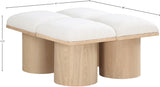 Pavilion Cream Boucle Fabric Bench 465Cream-4D Meridian Furniture