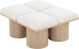 Pavilion Cream Boucle Fabric Bench 465Cream-4D Meridian Furniture