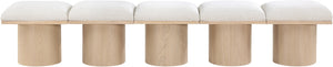 Pavilion Cream Boucle Fabric Bench 465Cream-5A Meridian Furniture