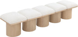 Pavilion Cream Boucle Fabric Bench 465Cream-5A Meridian Furniture