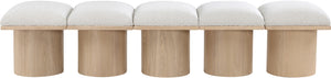 Pavilion Cream Boucle Fabric Bench 465Cream-5B Meridian Furniture