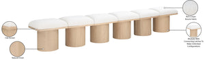 Pavilion Cream Boucle Fabric Bench 465Cream-6A Meridian Furniture