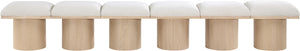 Pavilion Cream Boucle Fabric Bench 465Cream-6A Meridian Furniture