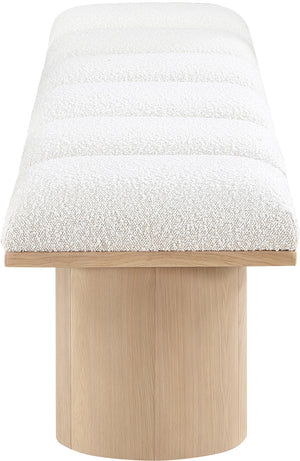 Pavilion Cream Boucle Fabric Bench 465Cream-6A Meridian Furniture