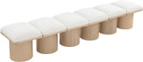 Pavilion Cream Boucle Fabric Bench 465Cream-6A Meridian Furniture