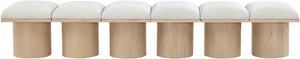 Pavilion Cream Boucle Fabric Bench 465Cream-6B Meridian Furniture