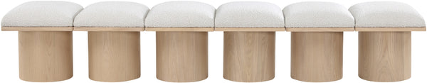 Pavilion Cream Boucle Fabric Bench 465Cream-6B Meridian Furniture